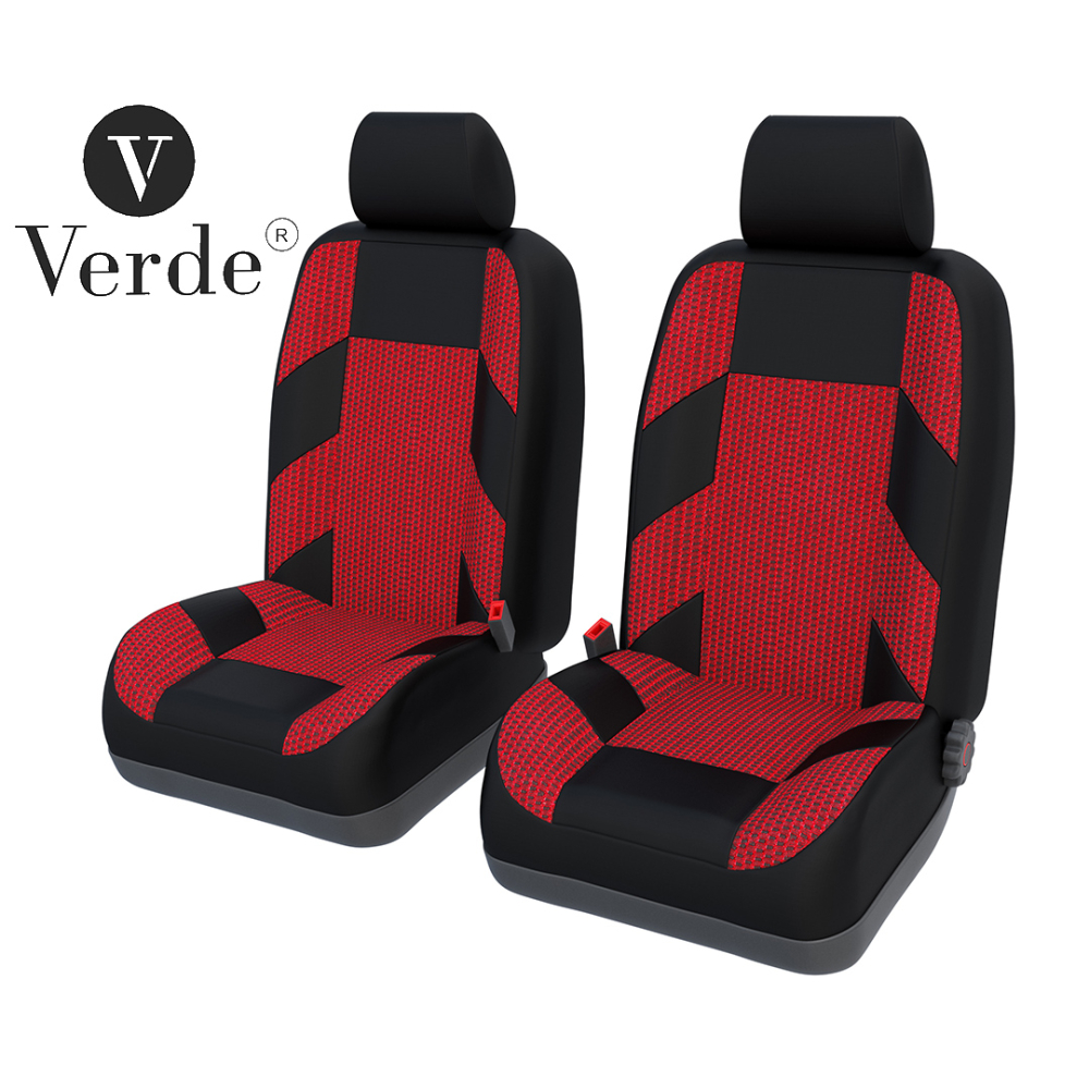 Авточохли Verde Зебра 1+1 B червона