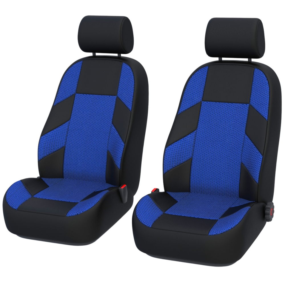 Авточохли Verde Зебра 1+1 L синя