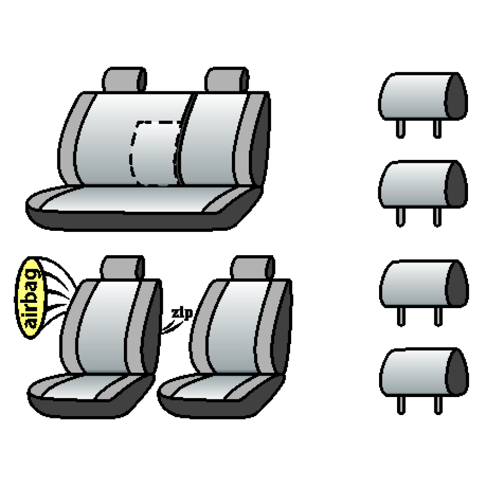 CHEVROLET Lacetti. 2003-2013рр.Sedan (airbag, сп.1/3, задн. підлок., 4 підгол