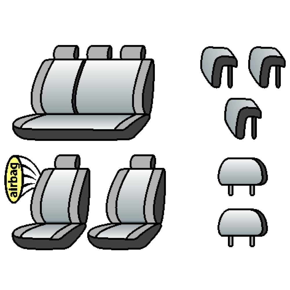 HYUNDAI i10 2020-2023рр. (хетчбек) (airbag, спинка 1/3, сидіння суц., 5 підгол.)