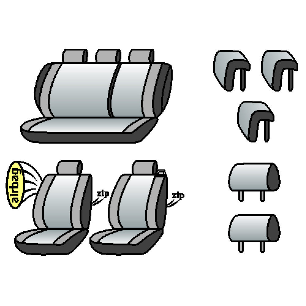 KIA Ceed 2006-2011рр. hatchback (airbag, спинка 1/3, крила, 5 підгол.)