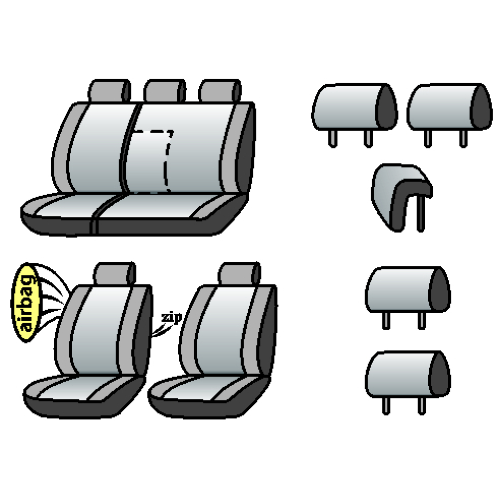 MAZDA 6  2002-2008рр. (хетчбек) (airbag шов, сп. і сид 1/3, задн. підлок., 5 під