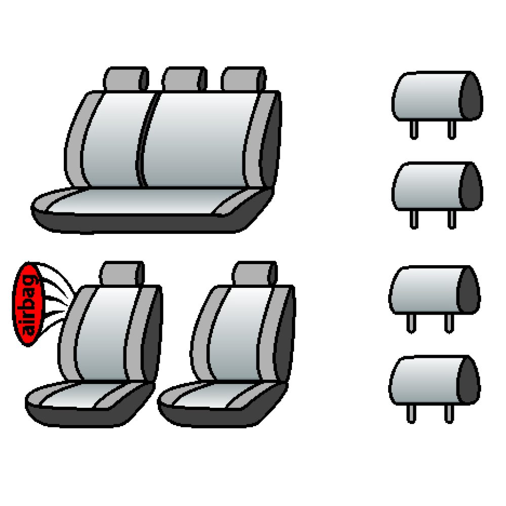 MITSUBISHI Mirage (USA) 2017р>(хетчбек) (airbag, спин. 1/3., 4 підгол.)