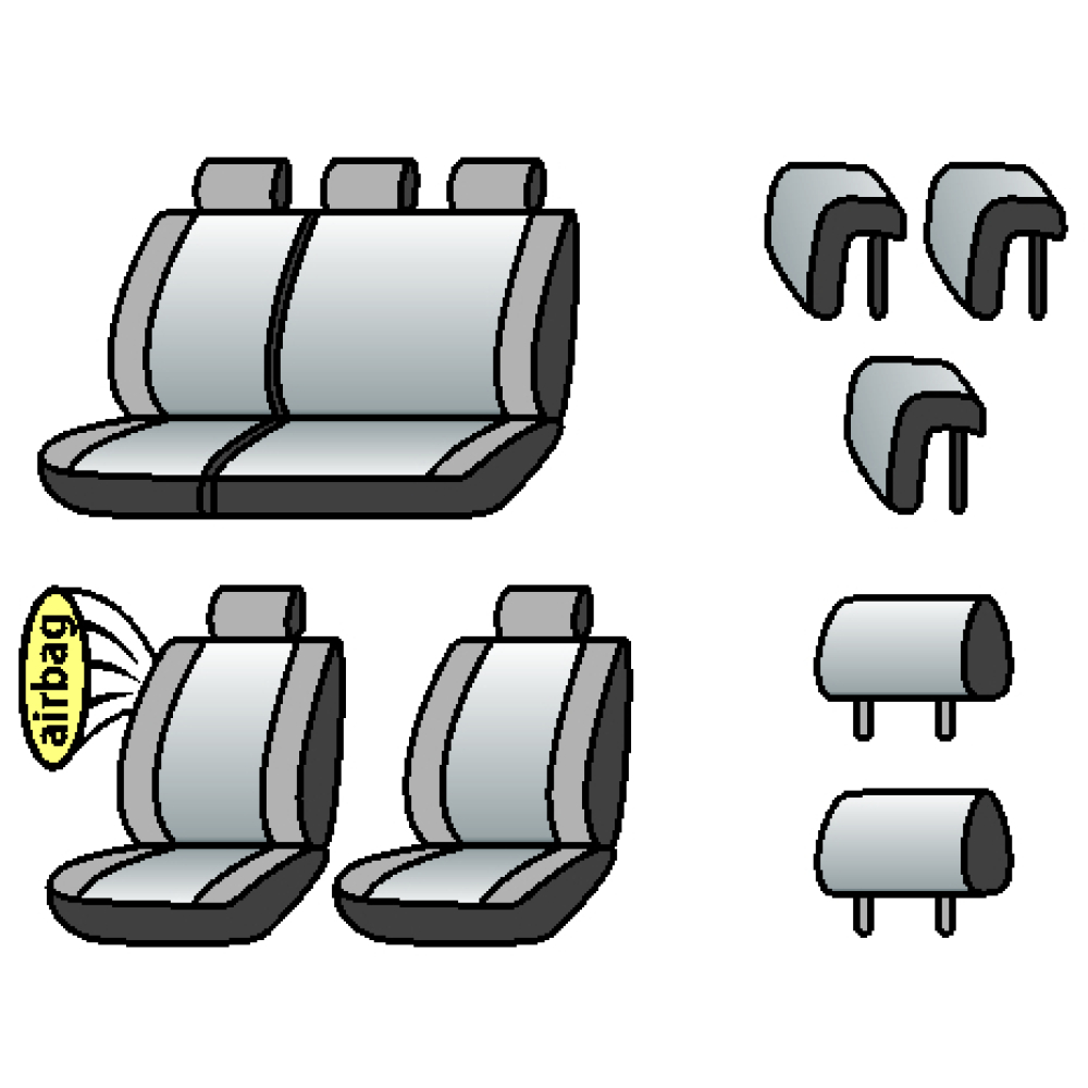 PEUGEOT 207 2006-2012рр. (хетчбек) (airbag шов,сп. і сид. 1/3, 5 підгол.)
