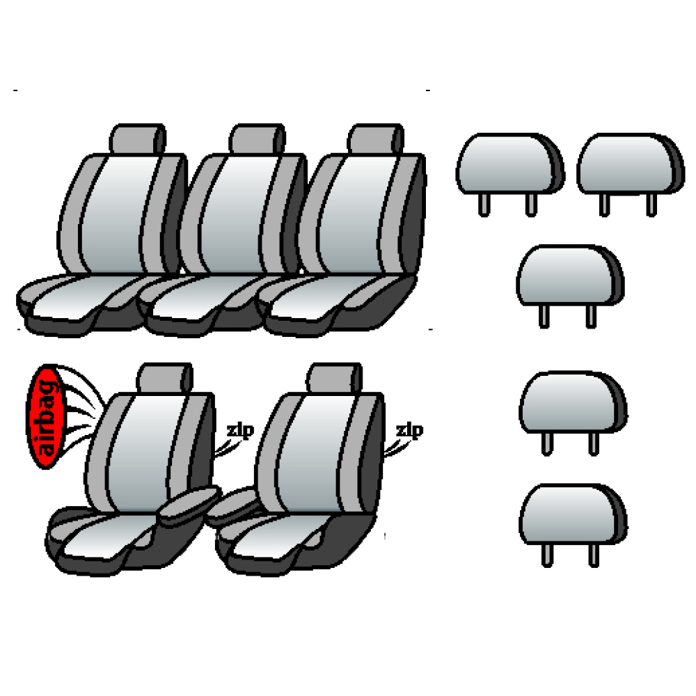 SEAT Alhambra 1996-2004рр. Minivan (airbag, 2 пер. підл., 5 окремих сид., 5під