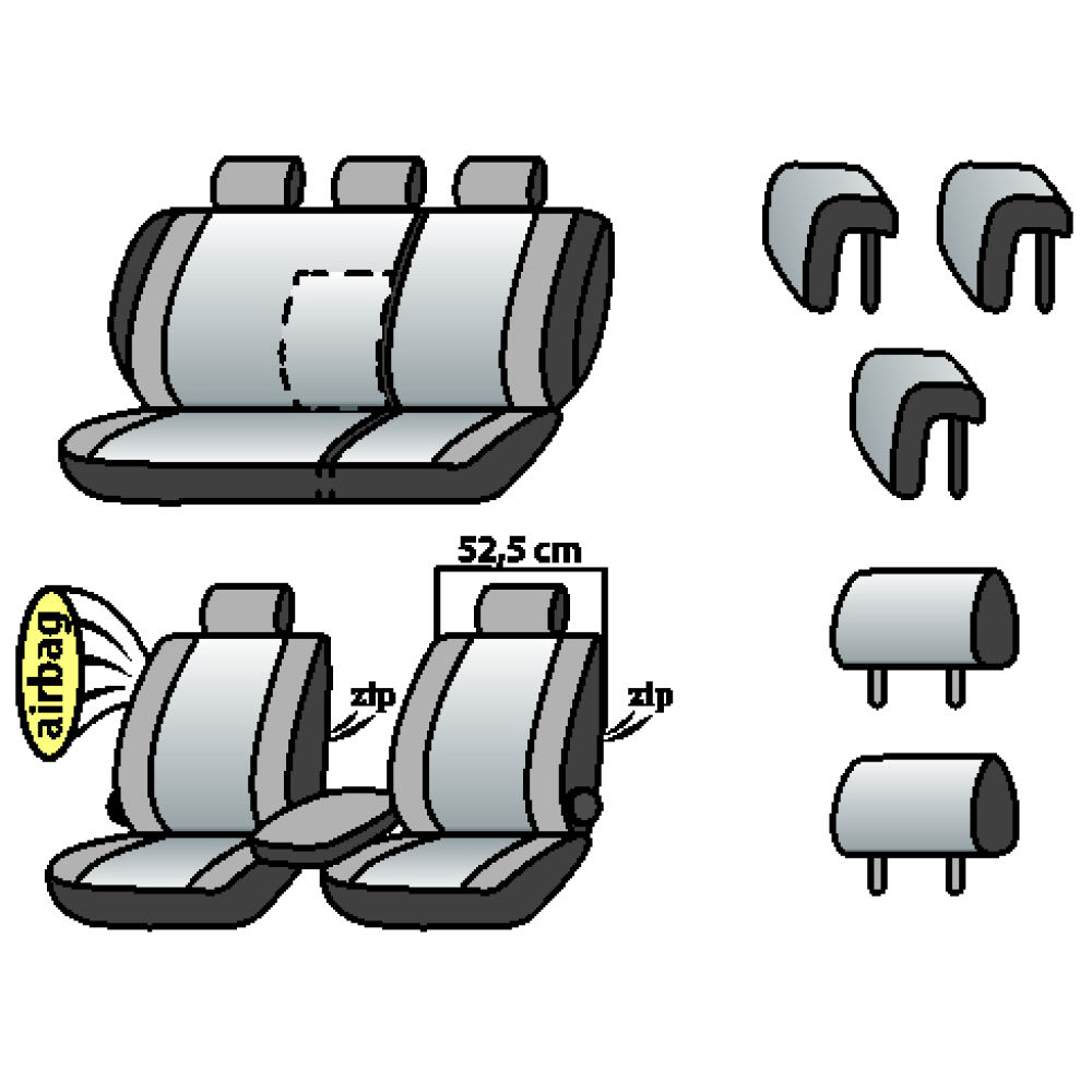 SKODA Octavia A5 2008-2013рр. (універсал)(airbag,перед.і задн. підлок.,сп. і сид