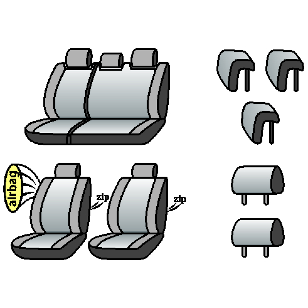 TOYOTA Yaris II (XP9)-2006-2011рр. Hatchback (airbag,сп.і сид 1/3, 5 підгол.)