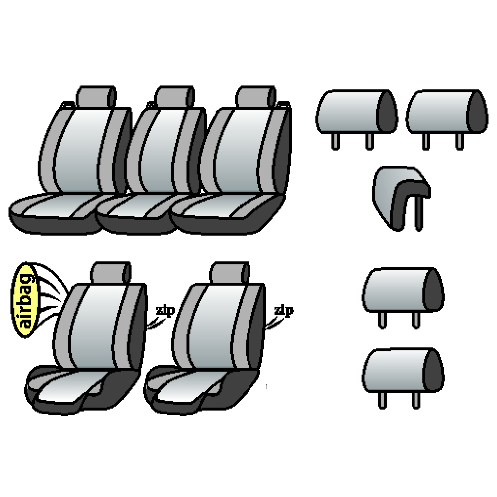 TOYOTA Corolla Verso(E12)2000-2006рр.(універc.)(1-й і друг ряд airbag TO70,airba